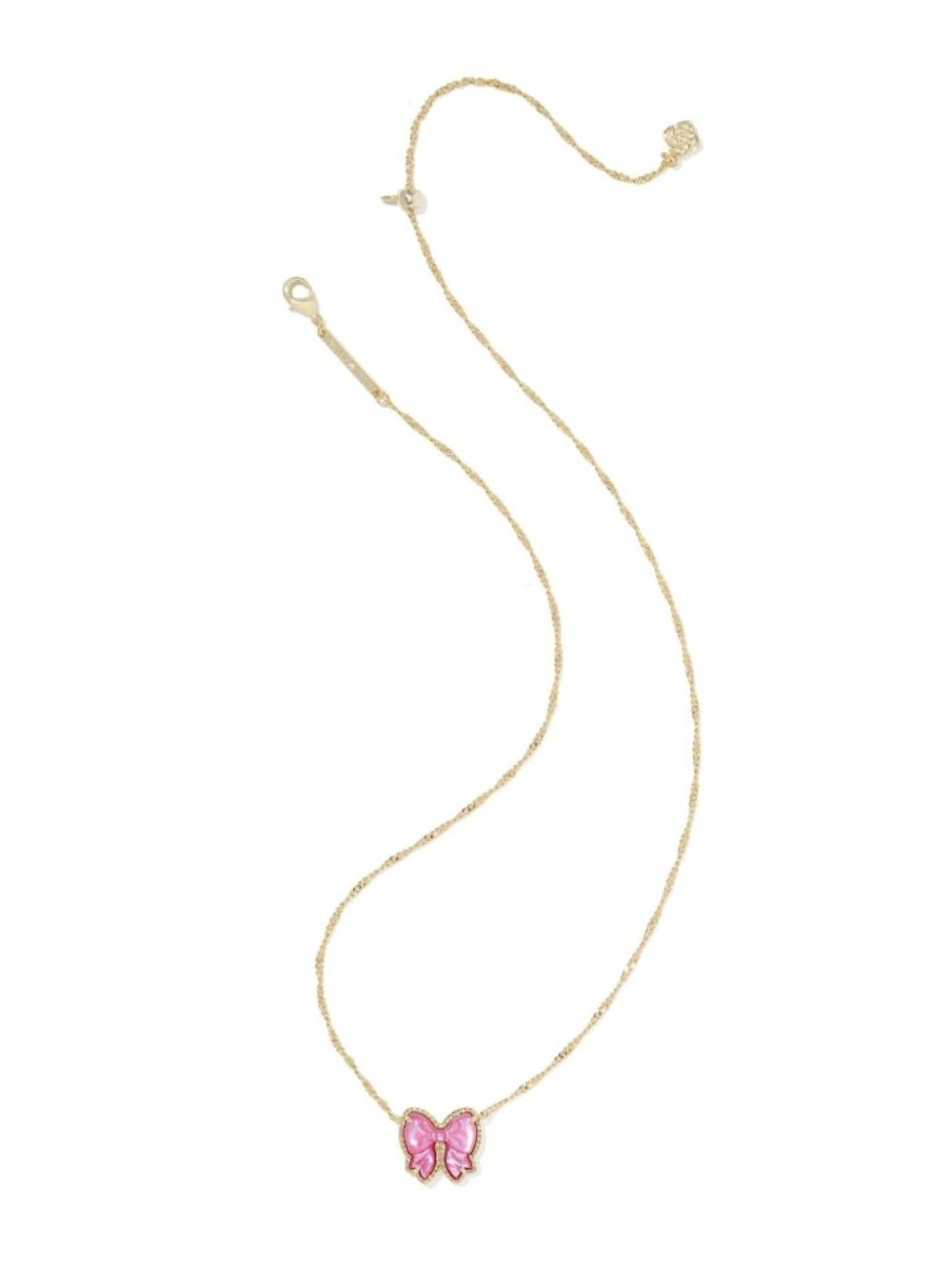 Haley Bow Gold Short Pendant Necklace - Picture 3 of 4